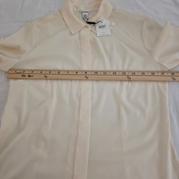 Calvin Klein Women's Long Sleeve Shear Button Down Blouse, Size S/P. - Picture 5 of 8